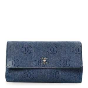 Chanel Denim Cc Clutch Blue #224828C16B